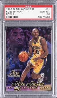 1996-97 Flair Showcase Row 1 #31 Kobe Bryant Rookie Card – PSA GEM MT 10